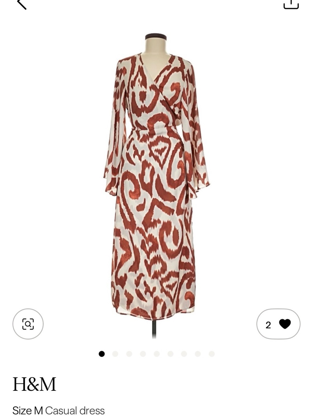 H&M Tawny & Cream Print Wrap Maxi Dress